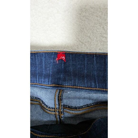 SPANX High Waist Raw Hem Light Distress Skinny Stretch Pull On Jeans Medium - Picture 4 of 9